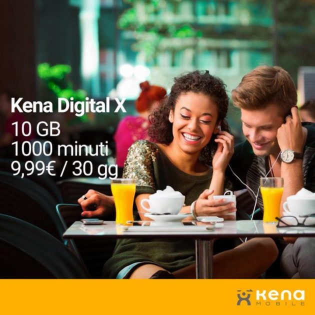 Kena Digital X: 9,99€ per 1000 minuti e 10 GB di traffico dati!