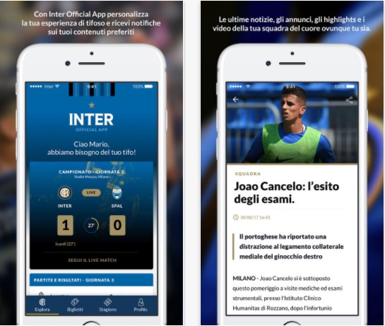 Inter Official App: applicazione ufficiale del FC Internazionale Milano