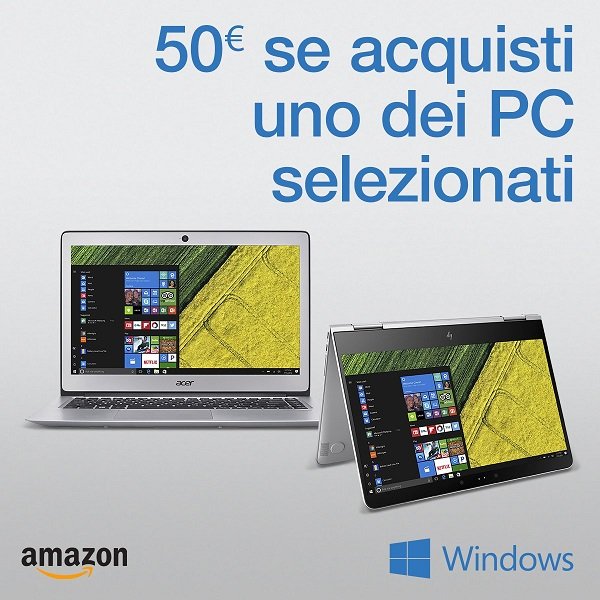 Su Amazon fino a 50€ in regalo se acquisti uno dei PC selezionati!
