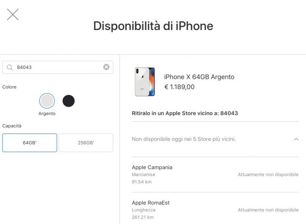 iPhone X, Apple ti consente di verificarne la disponibilità nei negozi