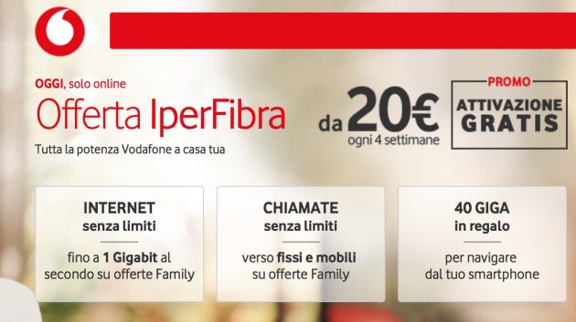 Super offerta Vodafone ADSL e Fibra, solo per oggi!