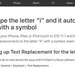 iOS 11.1 e il bug della lettera “i”, Apple sta lavorando alla correzione