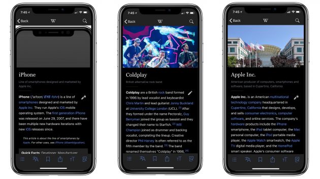 Wikipedia introduce il tema dark per iPhone X