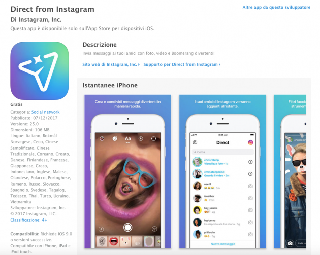 Direct: i messaggi privati di Instagram hanno ora un’app dedicata!