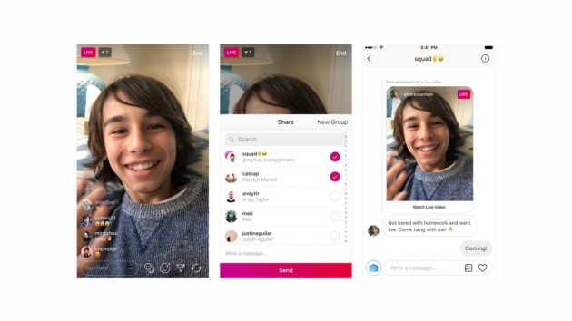 Instagram, arriva la possibilità di condividere le dirette video nei messaggi Direct