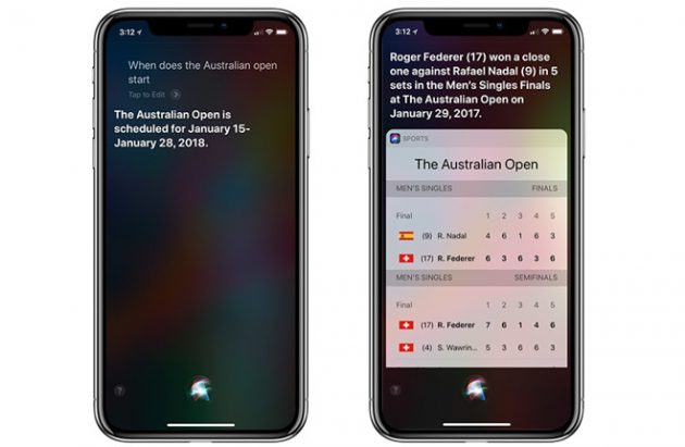 Apple aggiorna Siri: arrivano i risultati di tennis e golf