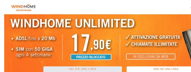 Con WindHome, ADSL + chiamate a soli 17,90€