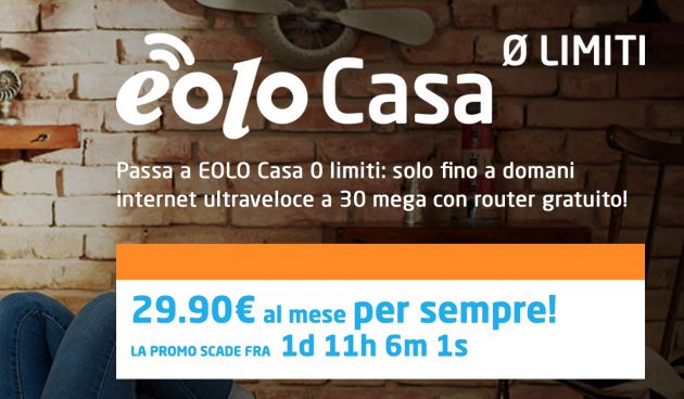 Solo per oggi Eolo sconta le offerte ADSL
