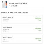 iPhone X disponibile con ritiro immediato in tutta Italia
