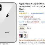 iPhone X Argento in offerta su Amazon a partire da 921 euro!