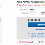 AirPods in offerta a 149€ su eBay!