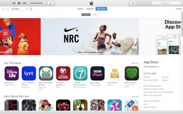 Apple aggiorna la versione speciale di iTunes con App Store integrato