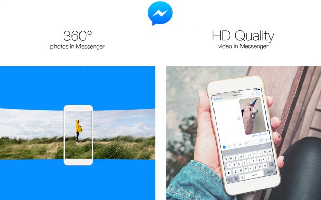 Facebook Messenger compatibile con foto a 360 gradi e video HD
