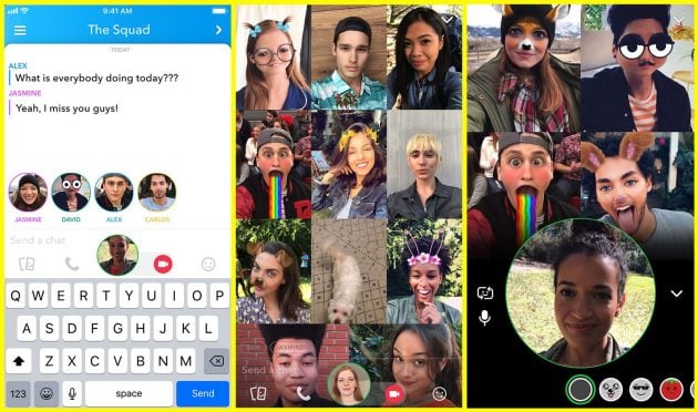 Su Snapchat arriveranno le videochat di gruppo