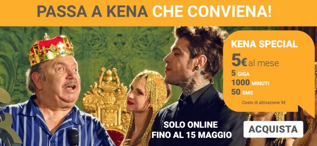Kena Special Online: 1000 minuti, 50 SMS e 5 GB a 5€ mensili!