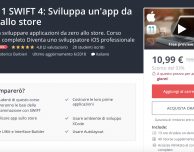 “Swift – Sviluppa un’app da zero allo store”, il corso UDEMY in sconto da 159,99€ a soli 10,99€ per pochi giorni!