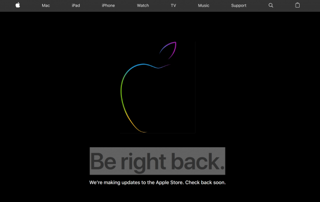 Apple Store Online viene “spento” in vista della presentazione dei nuovi iPhone