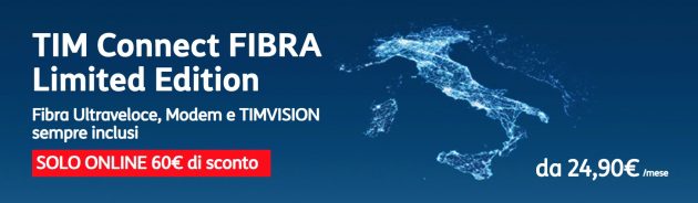TIM Connect FIBRA, solo online in offerta a 24,90€