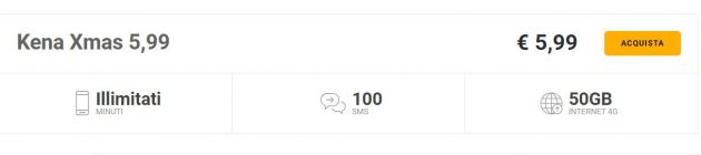 Kena Xmas: minuti illimitati, 100 SMS e 50 GB a 5,99€ per gli utenti Iliad e MVNO