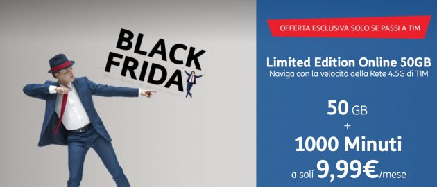 Black Friday TIM Limited Edition: 1.000 minuti e 50 Giga a 9,99€