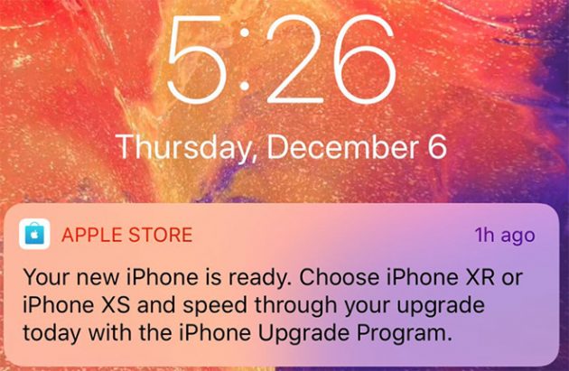 L’app Apple Store invia notifiche per promuovere i nuovi iPhone