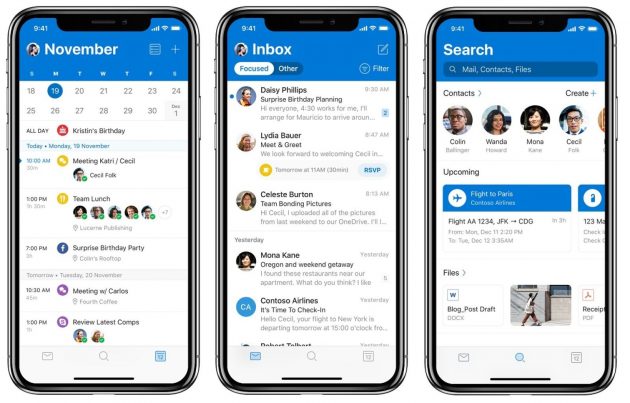 Microsoft Outlook per iOS si rifà il look