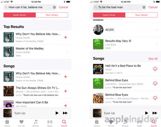 La ricerca dei brani in base ai testi su Apple Music arriva in nuovi paesi