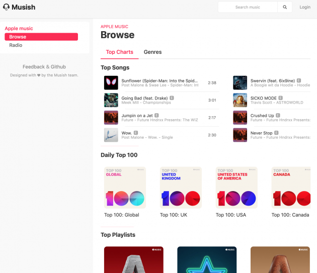 Apple Music Web: Musish porta Apple Music su browser