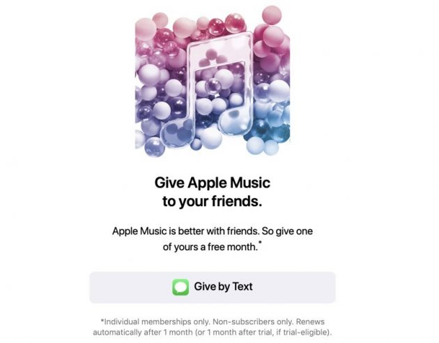 Gli utenti Apple Music possono regalare un mese gratuito ad un amico
