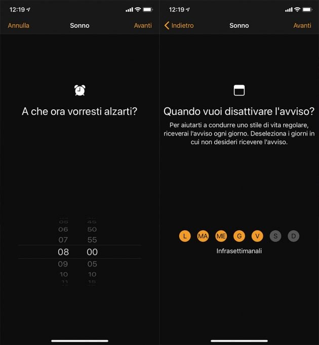 Monitorare funzionalità sonno iPhone