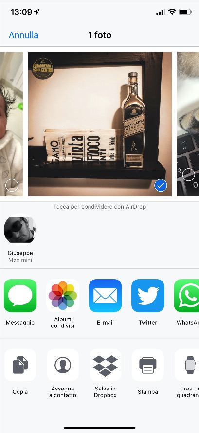 Inviare file Airdrop iPhone