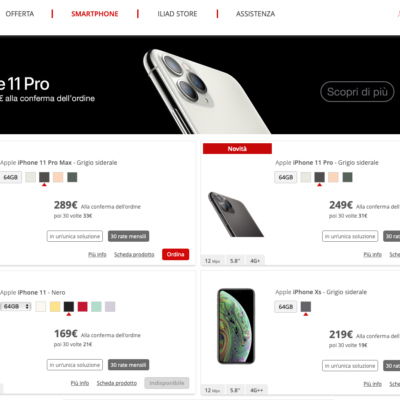 Iliad iPhone: gli smartphone di Apple a rate con l’operatore