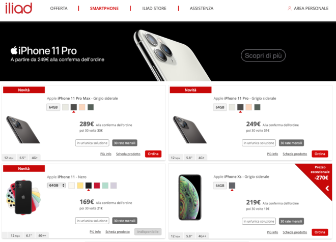 Iliad iPhone: gli smartphone di Apple a rate con l’operatore