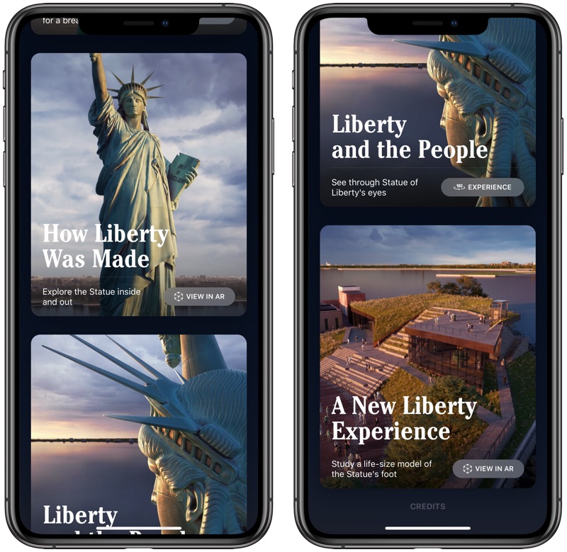 Tim Cook promuove la nuova app Statue of Liberty in AR iPhone Italia