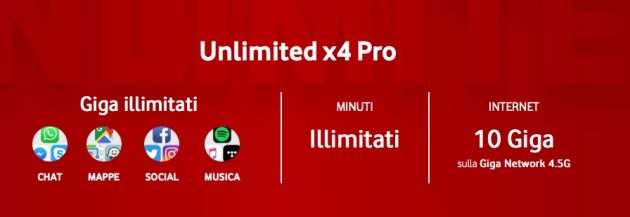 Ecco la nuova Vodafone Unlimited x4 Pro, disponibile esclusivamente online