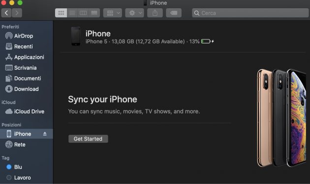 Come sincronizzare iPhone con il Finder di macOS Catalina