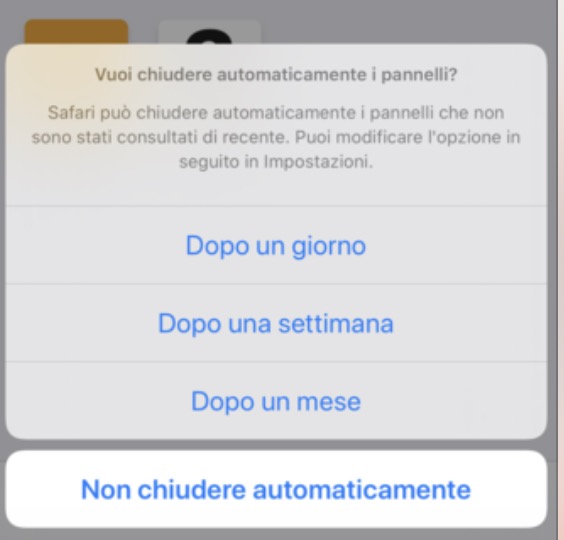 Come chiudere automaticamente tutti i tab aperti in Safari con iOS 13