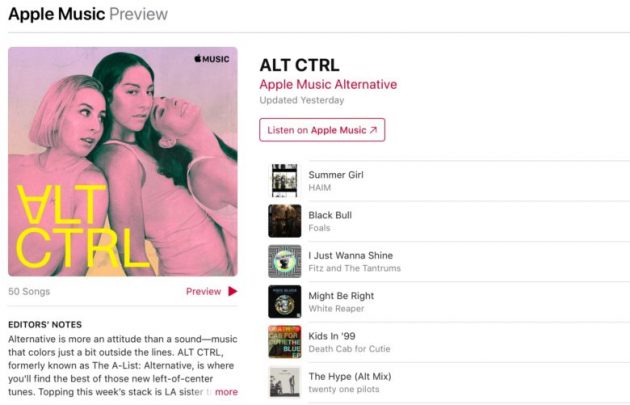 Apple continua il rebranding delle playlist di Apple Music