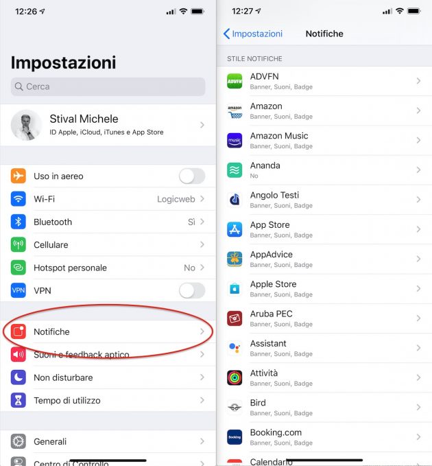 ios notifiche