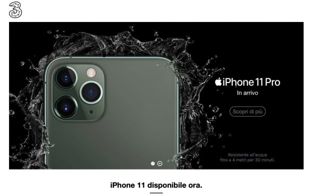 Tre Italia ufficializza le offerte per acquistare iPhone 11 e iPhone 11 Pro
