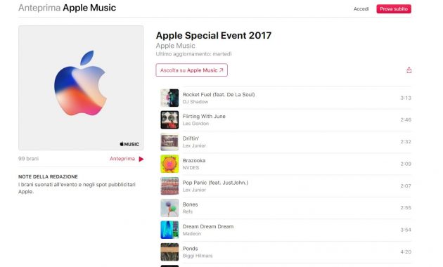 Playlist di Apple Music elenca i brani utilizzati da Apple nei suoi annunci dal 2008