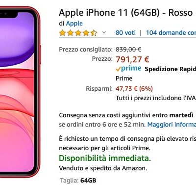 Su Amazon disponibili iPhone 11, iPhone 11 Pro e iPhone 11 Pro Max IN OFFERTA