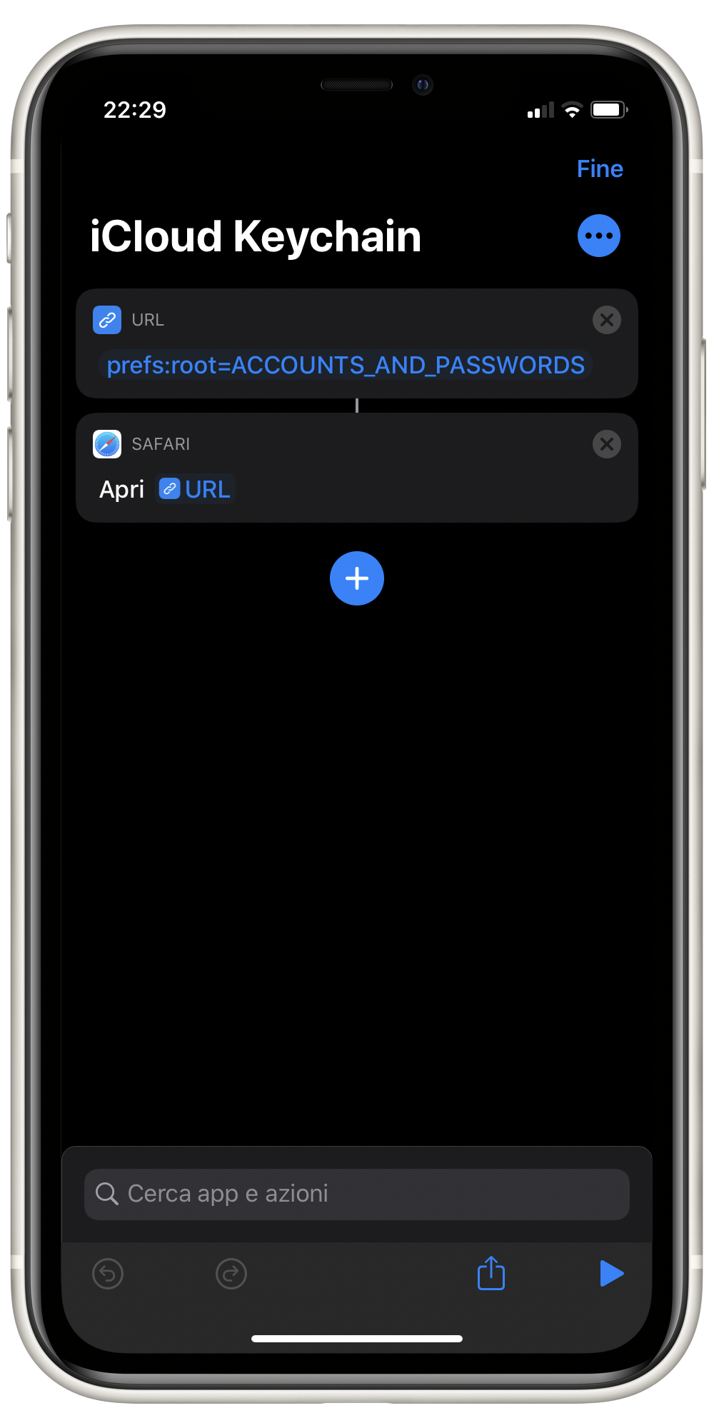 Shortcuts 106 iCloud Keychain launcher iPhone Italia