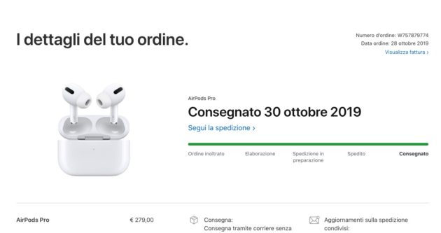 airpods pro ordine