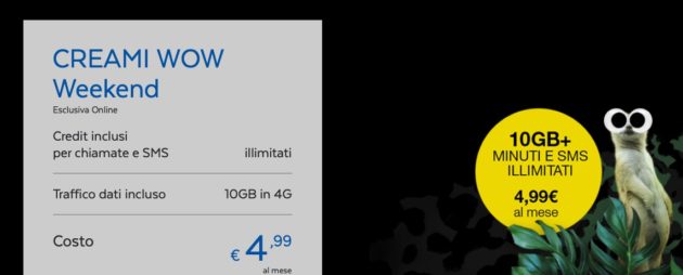 PosteMobile Creami WOW: minuti illimitati, 10 GIGA e non solo a 4,99€!