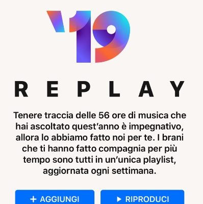 Apple Music lancia la playlist Replay con i brani che hai ascoltato di più nel 2019