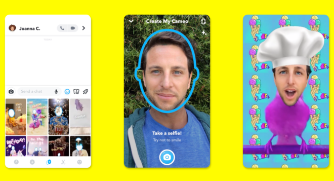 Snapchat lancerà “Cameo”: portate il vostro viso nelle GIF