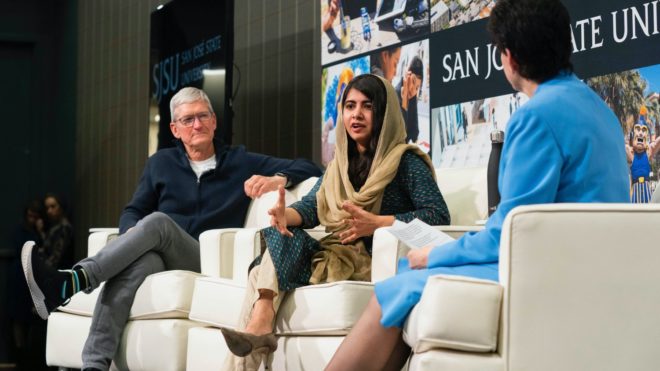 Tim Cook e Malala Yousafzai parlano di coding e attivismo