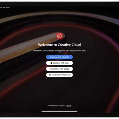 Accedi con Apple disponibile su Adobe Creative Cloud