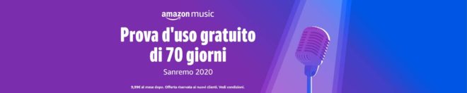 Amazon Music Unlimited: 70 giorni gratis per Sanremo 2020